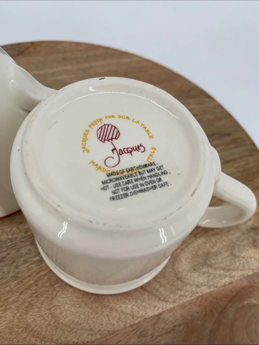 Sur La Table Jacques Pepin Rooster Collection Discontinued Earthenware Mugs-Two